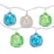 10ct. White Twine Wrapped Multicolor Ball String Lights with Green Wire